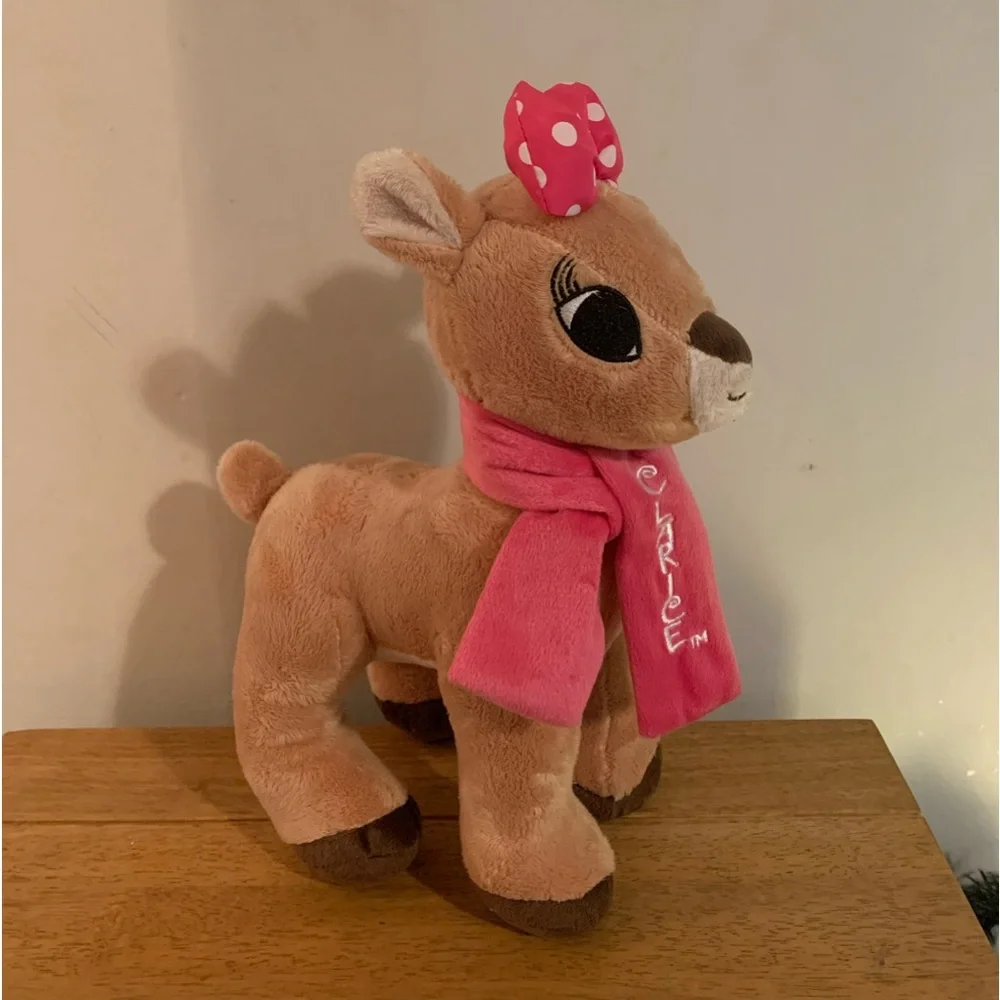 Rudolph Red Nosed Reindeer Clarice Girl Plush Pink Bow & Scarf Dan Dee 12” - Picture 4 of 7
